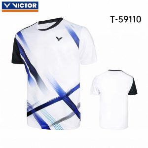Victor White / Black / Blue Line Badminton Shirt -T 59110